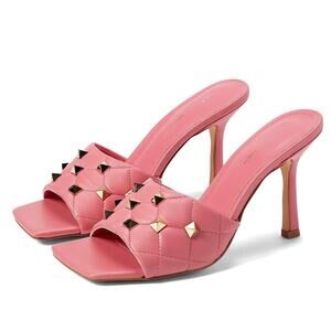 NWT Marc Fisher Women's Quilted Studded Sandals Dacorin Slip On Heels